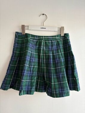 Forever 21 Green and Navy Plaid Mini Skirt